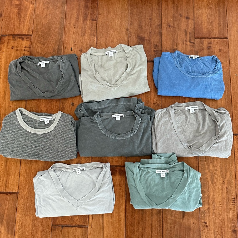 Assorted James Perse tshirts and v-necks - XS